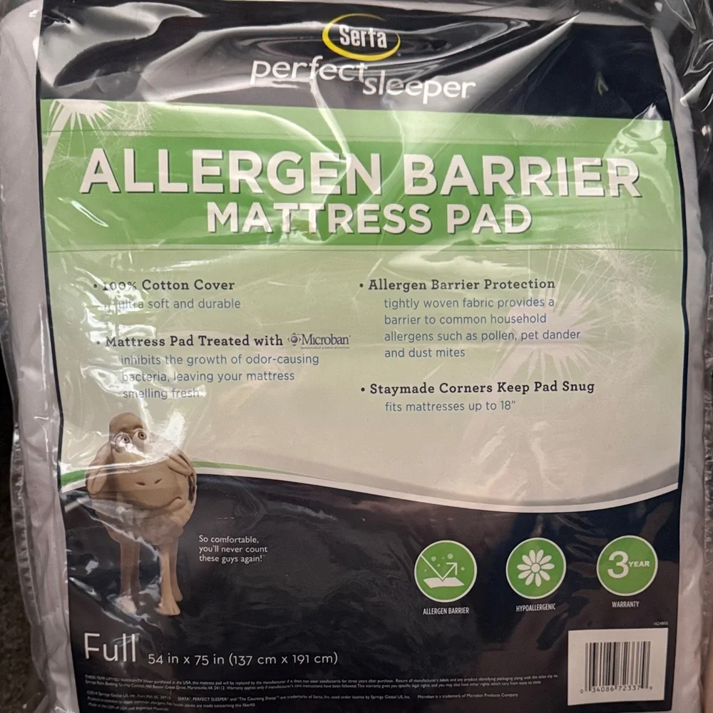 Serta Perfect Sleeper Allergen Barrier Mattress Pad